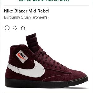 Nike Blazer Mid Rebel Burgundy Crush (Women's size 7)